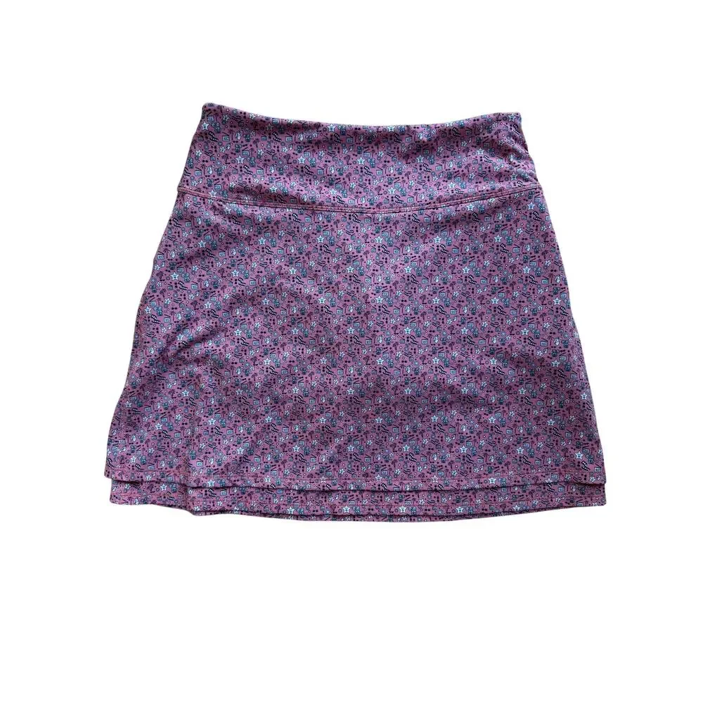 Peter Millar Pink Golf Skort Medium UPF 50 Print Athletic Tennis Skirt